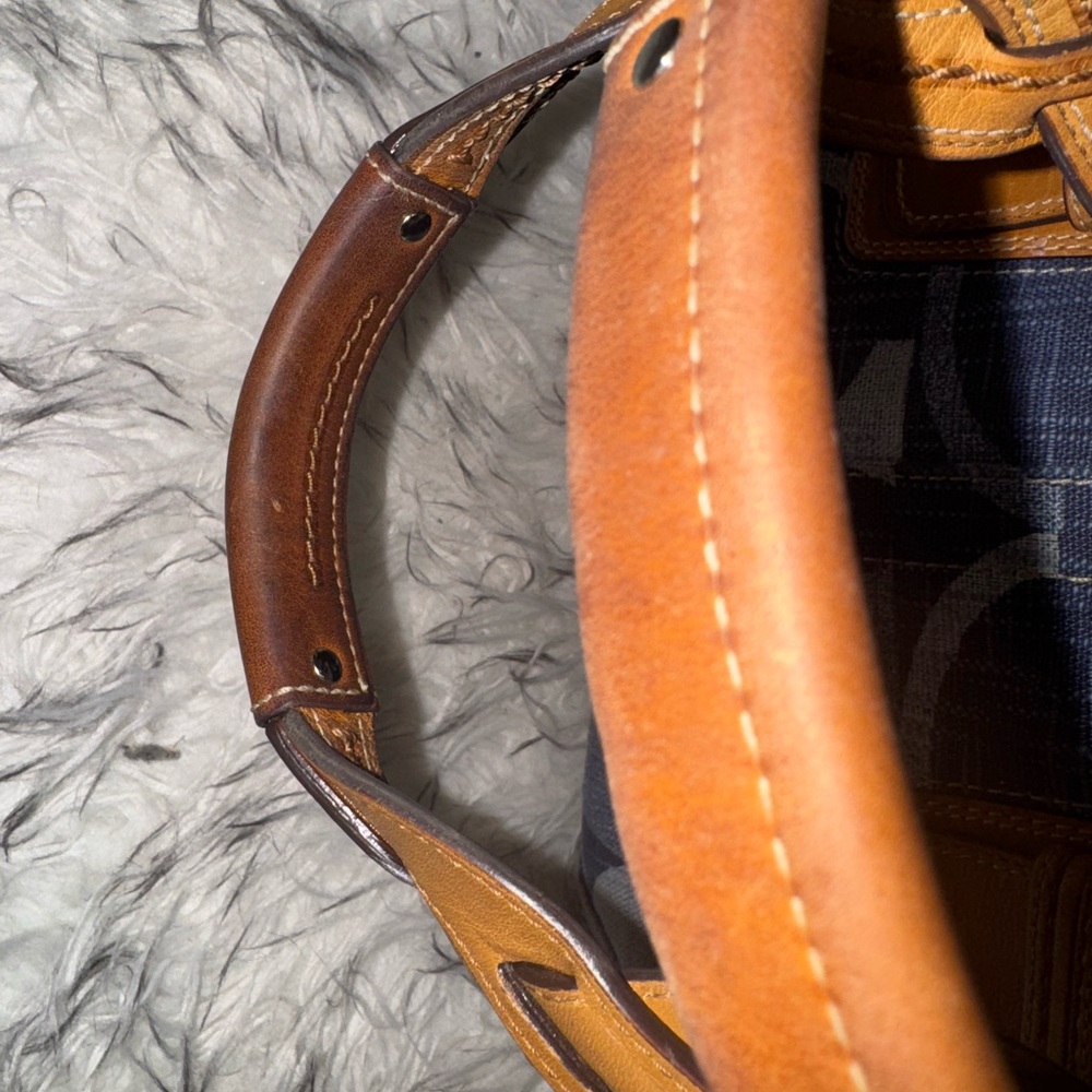 Coach Denim Signature Mini Tote Shoulder Bag #F12195 Rare Vintage - Picture 15 of 17